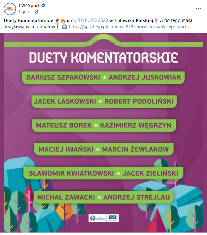 DUETY KOMENTATORSKIE na zbliżające się Mistrzostwa Europy